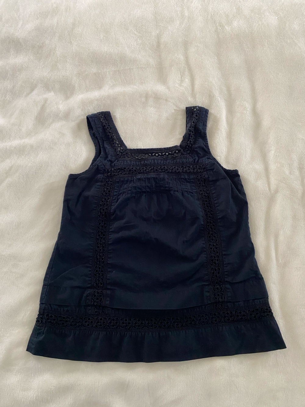 GAP Black Floral Trim Tank Top